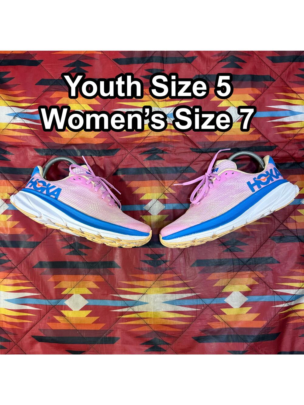 Hoka Clifton 9 Running Shoes Pink Blue 1131170 CSLC Youth Sz 5Y Women’s Sz 7